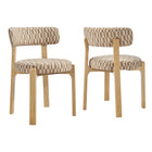 Modway Marsha Retro Upholstered Fabric Dining Chairs Set of 2