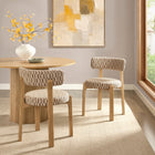 Modway Marsha Retro Upholstered Fabric Dining Chairs Set of 2