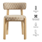 Modway Marsha Retro Upholstered Fabric Dining Chairs Set of 2