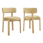 Modway Marsha Retro Upholstered Fabric Dining Chairs Set of 2