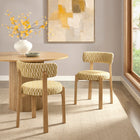 Modway Marsha Retro Upholstered Fabric Dining Chairs Set of 2