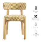 Modway Marsha Retro Upholstered Fabric Dining Chairs Set of 2