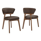 Modway Daphne Vegan Leather Dining Chairs Set of 2