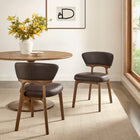 Modway Daphne Vegan Leather Dining Chairs Set of 2