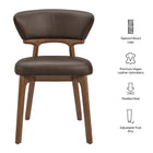 Modway Daphne Vegan Leather Dining Chairs Set of 2