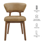 Modway Daphne Vegan Leather Dining Chairs Set of 2