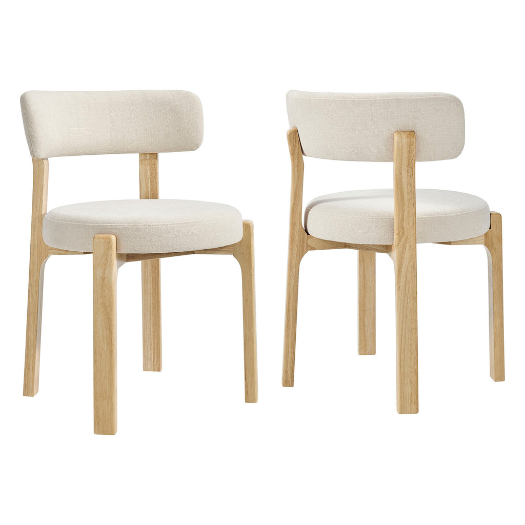 Modway Marsha Upholstered Fabric Dining Chairs Set of 2