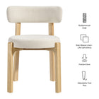 Modway Marsha Upholstered Fabric Dining Chairs Set of 2