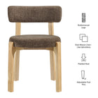 Modway Marsha Upholstered Fabric Dining Chairs Set of 2