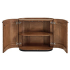 Modway Aven 36 Inch Chiseled Curved Wood 2 Door Accent Cabinet