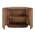 Modway Aven 36 Inch Chiseled Curved Wood 2 Door Accent Cabinet