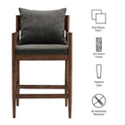 Modway Remington Wood Counter Stool Set of 2