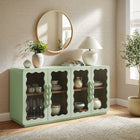 Modway Rory 62 Inch Four-Door Scalloped Glass Sideboard