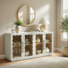 Modway Rory 62 Inch Four-Door Scalloped Glass Sideboard