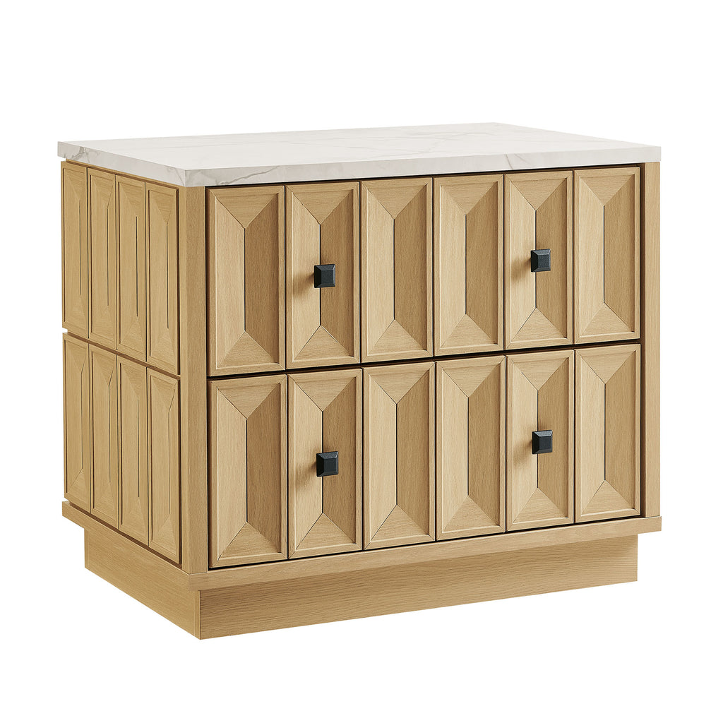 Modway Mabry 23 Inch Geometric Faceted Two Drawer Nightstand