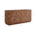 Modway Duskin 68 Inch Geometric Block Design Four Door Sideboard