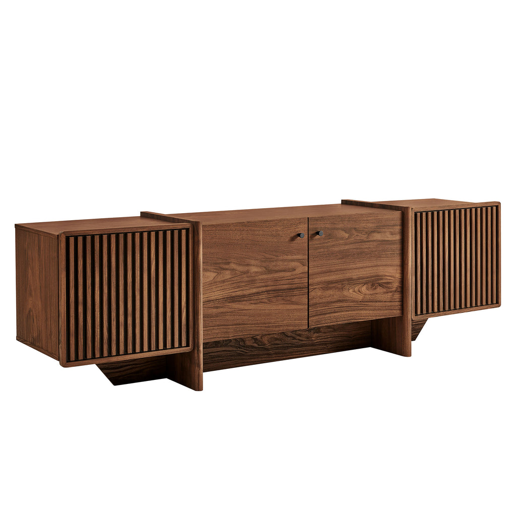 Modway Yarrow 77 Inch Fluted Four Door TV Stand