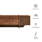 Modway Yarrow 77 Inch Fluted Four Door TV Stand