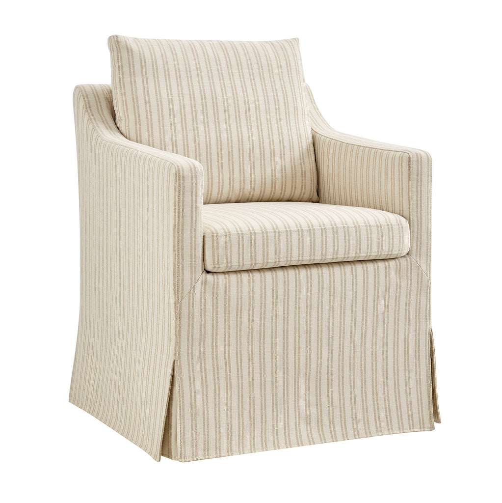 Modway Serene Slipcovered Striped Fabric Dining Armchair