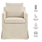Modway Serene Slipcovered Striped Fabric Dining Armchair