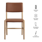Modway Dover Wood Vegan Leather Dining Side Chair