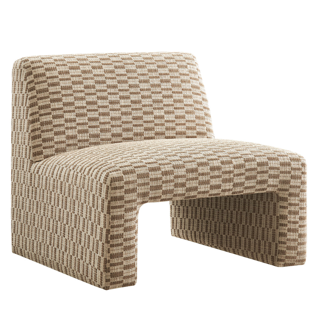 Modway Amita Checked Woven Fabric Armless Accent Chair