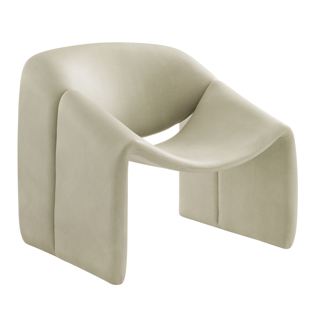 Modway Vivi Vegan Leather Curved Arm Accent Chair