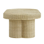 Modway Sarova 60 Inch Natural Rattan Oval Pedestal Coffee Table