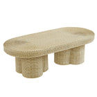 Modway Sarova 60 Inch Natural Rattan Oval Pedestal Coffee Table