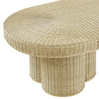 Modway Sarova 60 Inch Natural Rattan Oval Pedestal Coffee Table