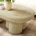 Modway Sarova 60 Inch Natural Rattan Oval Pedestal Coffee Table