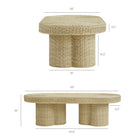 Modway Sarova 60 Inch Natural Rattan Oval Pedestal Coffee Table