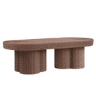 Modway Sarova 60 Inch Natural Rattan Oval Pedestal Coffee Table