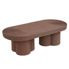 Modway Sarova 60 Inch Natural Rattan Oval Pedestal Coffee Table