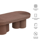 Modway Sarova 60 Inch Natural Rattan Oval Pedestal Coffee Table