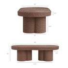Modway Sarova 60 Inch Natural Rattan Oval Pedestal Coffee Table