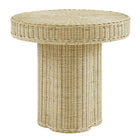 Modway Sarova 20 Inch Natural Rattan Round Pedestal Side Table