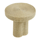 Modway Sarova 20 Inch Natural Rattan Round Pedestal Side Table