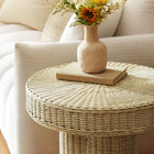 Modway Sarova 20 Inch Natural Rattan Round Pedestal Side Table