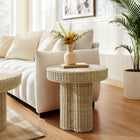 Modway Sarova 20 Inch Natural Rattan Round Pedestal Side Table