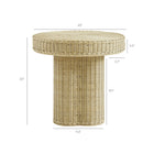 Modway Sarova 20 Inch Natural Rattan Round Pedestal Side Table