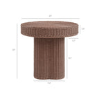 Modway Sarova 20 Inch Natural Rattan Round Pedestal Side Table