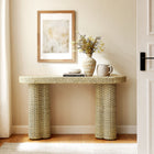 Modway Sarova 59 Inch Natural Rattan Oval Console Table