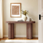 Modway Sarova 59 Inch Natural Rattan Oval Console Table