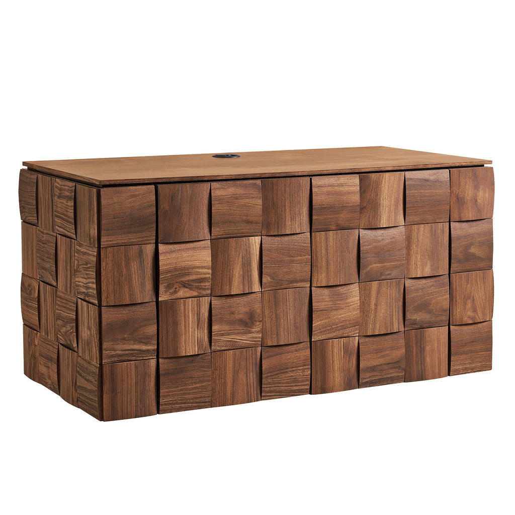 Modway Duskin 39 Inch Geometric Block Design Wall Mounted TV Stand