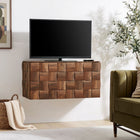 Modway Duskin 39 Inch Geometric Block Design Wall Mounted TV Stand