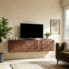 Modway Duskin 79 Inch Geometric Block Design Wall Mounted TV Stand
