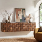 Modway Duskin 79 Inch Geometric Block Design Wall Mounted TV Stand