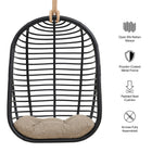 Modway Neve Open Rib Weave Natural Rattan Hanging Chair