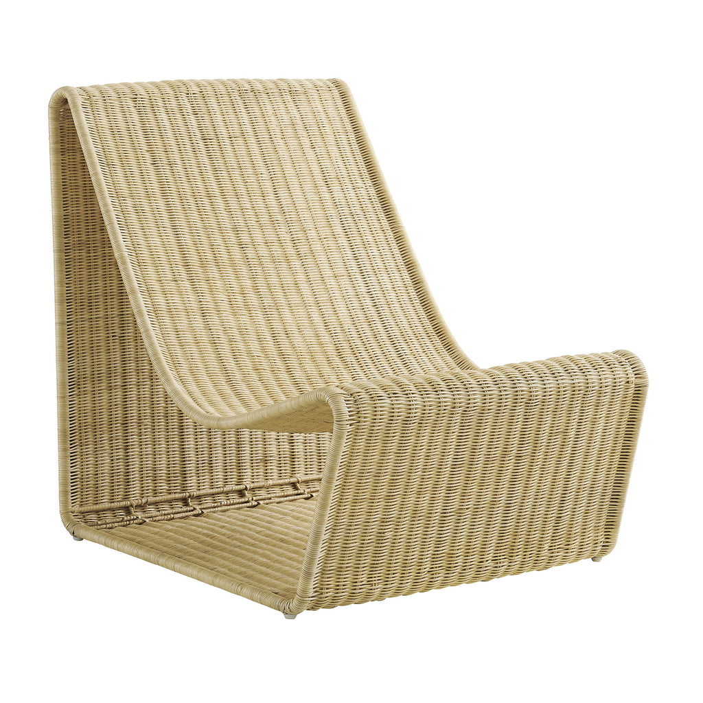 Modway Eira Continuous Curved Natural Rattan Lounge Chair